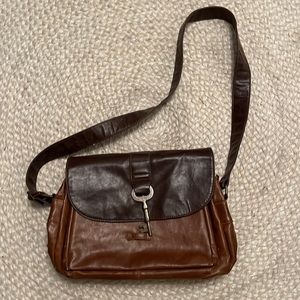 Key Closure Faux leather crossbody bag